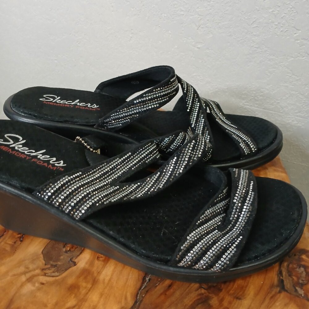 Nwt Sketchers Memory Foam Insole Beaded Slide In … - image 1